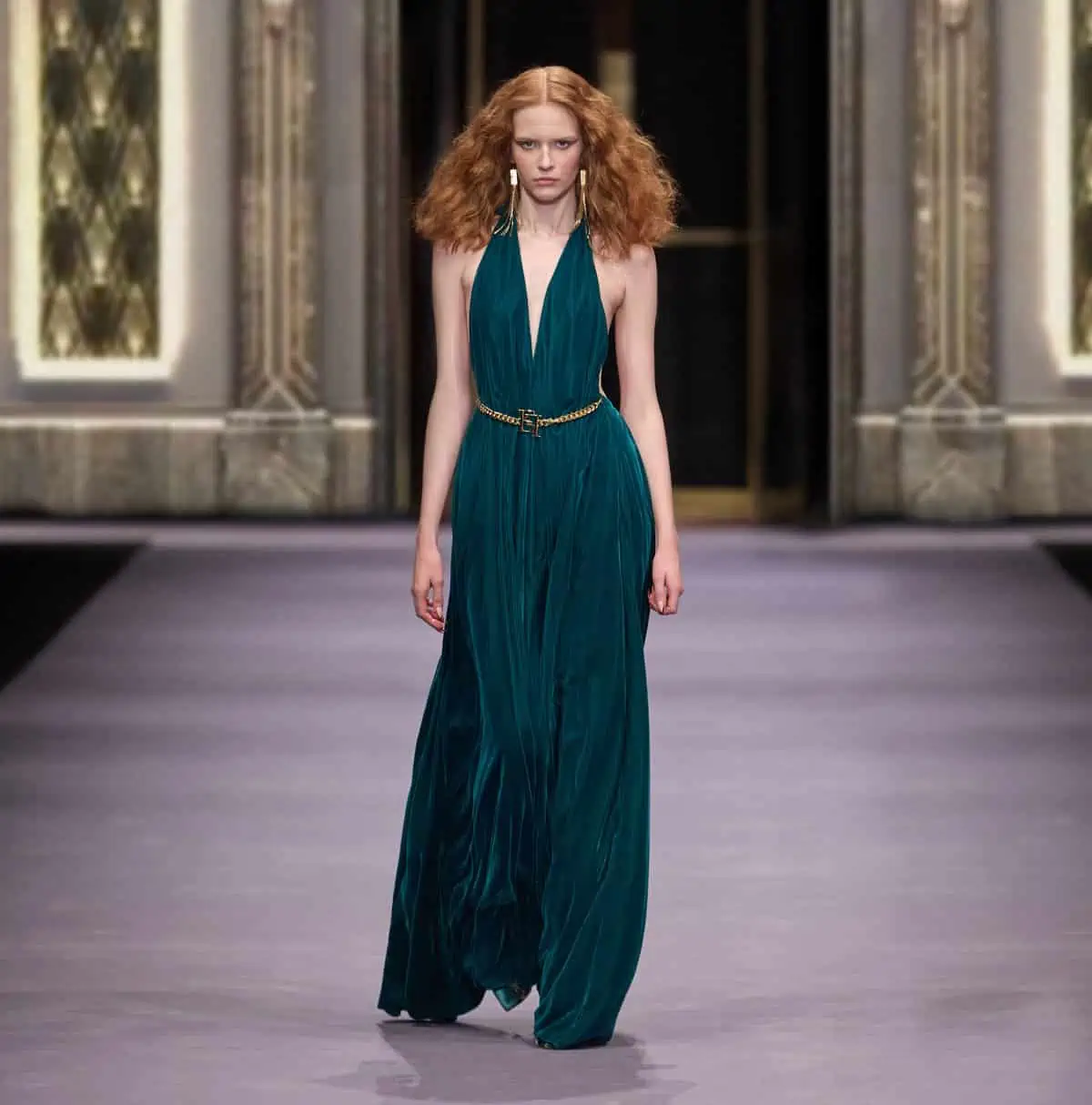 Red Carpet dress in velvet - ELEGANZA -ELISABETTA FRANCHI